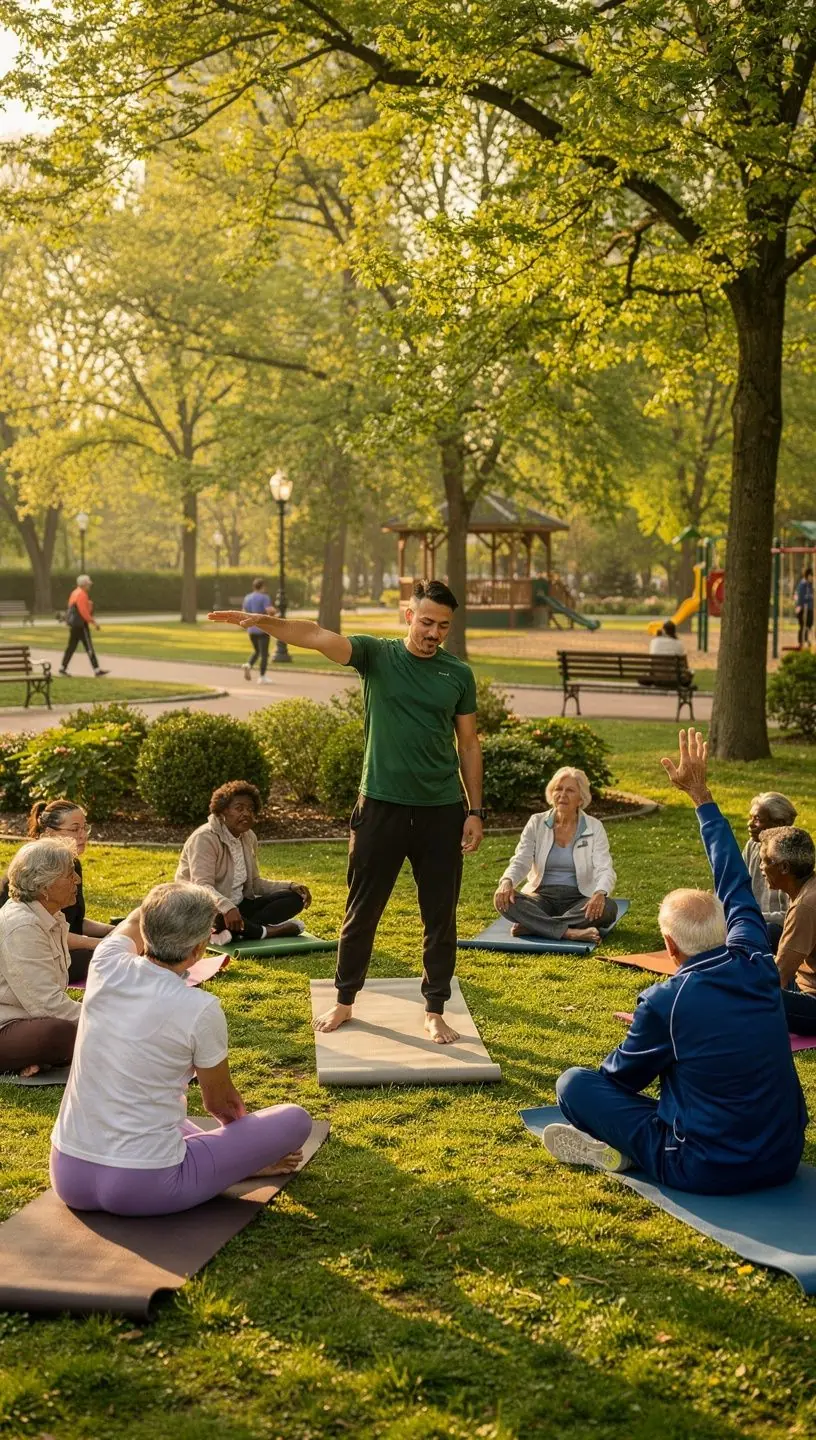 Grupa seniorów uczestniczących w zajęciach terapeutycznych w lokalnym ośrodku.